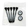 Golf Tee Poly Packet with 5 Tees & 2 Ball Markers